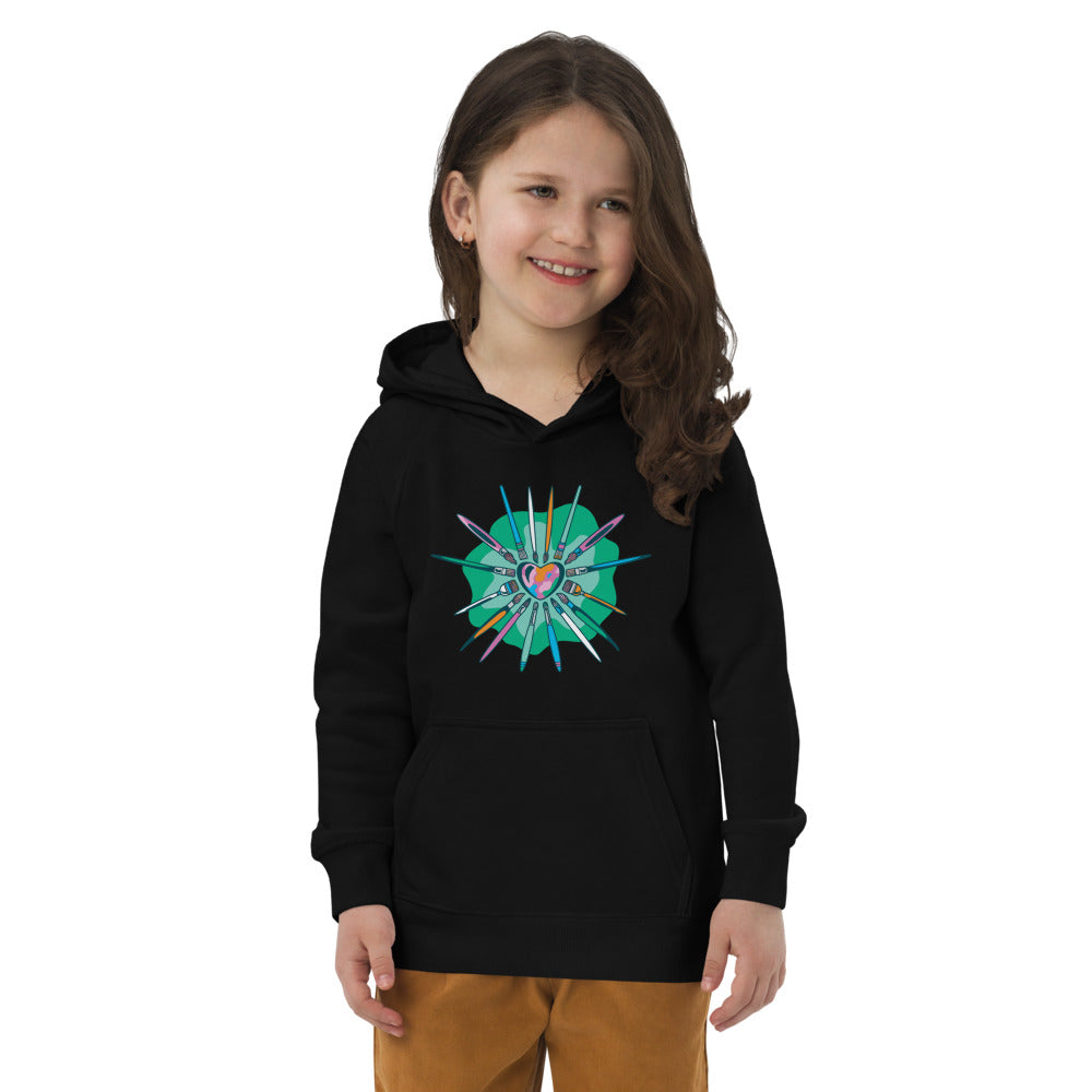 DZLA 'Painted Heart' Kids eco hoodie